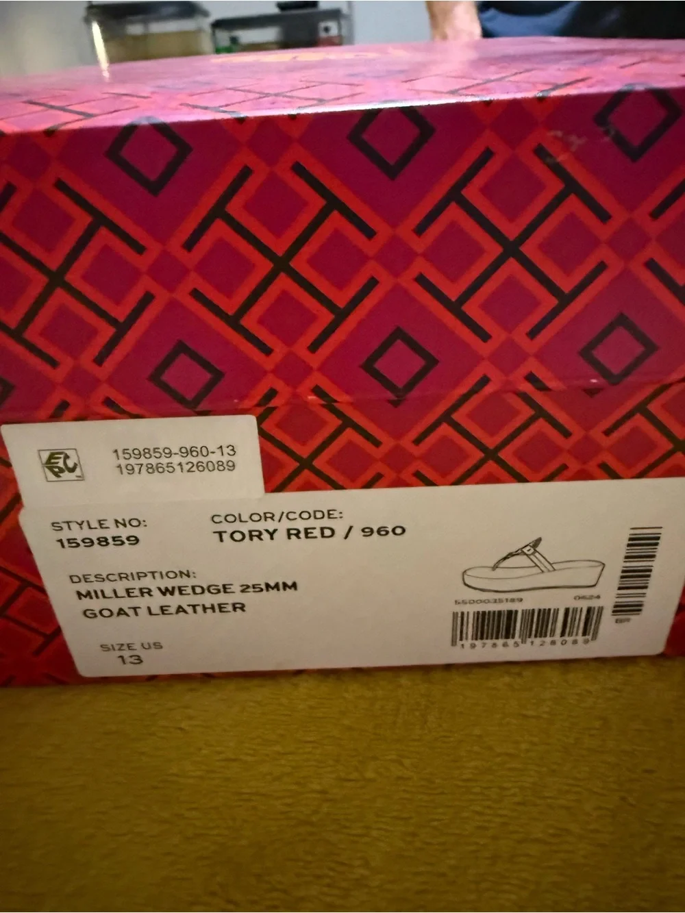 Tory Burch Red Platform Wedge Thong Sandals